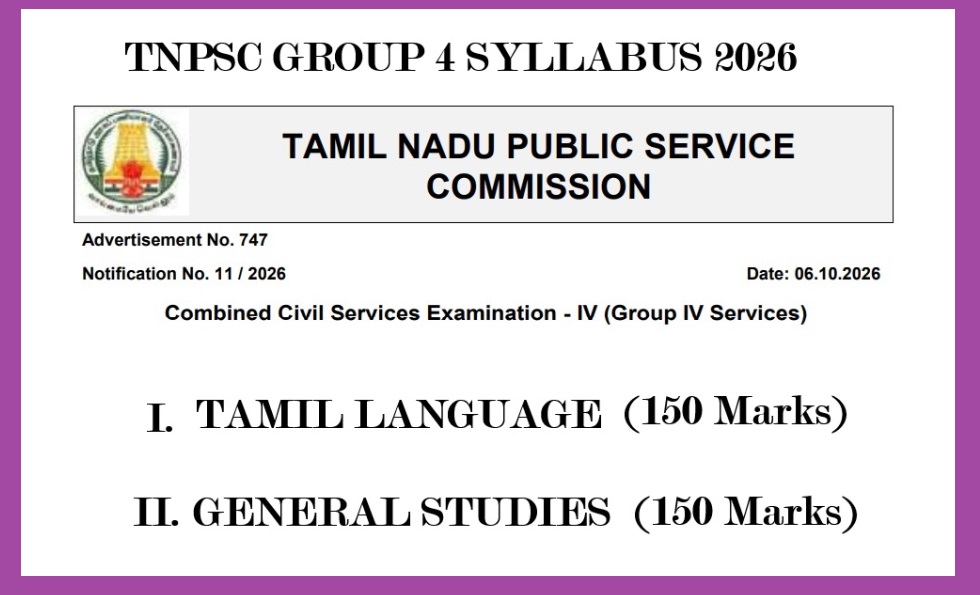 TNPSC Group 4 Syllabus 2026